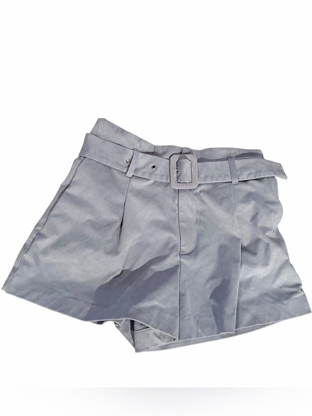 ZARA High-Waisted Pleated Suede Shorts with Belt